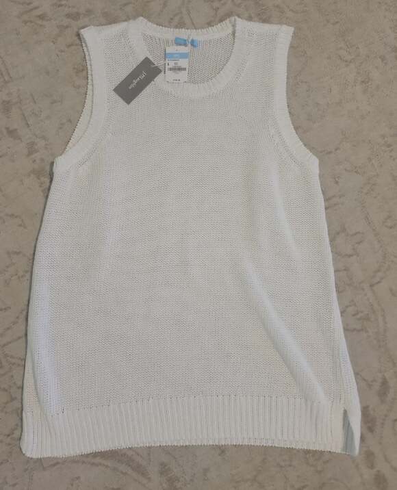 J. McLaughlin Sweaters - J.McLaughlin White Sweater Size Large Top Crewneck Alto Sleeveless Pullover .DW